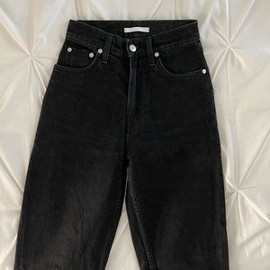 helmut lang black high waisted wide leg jeans